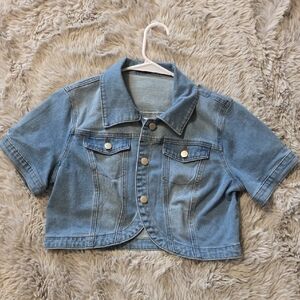 Allegra K Women's Blue Jean Jacket